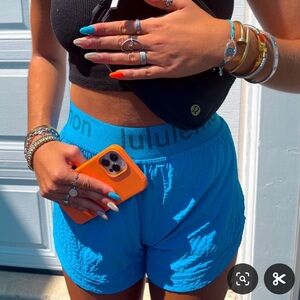 Lululemon Logo Waistband High-Rise Training Shorts